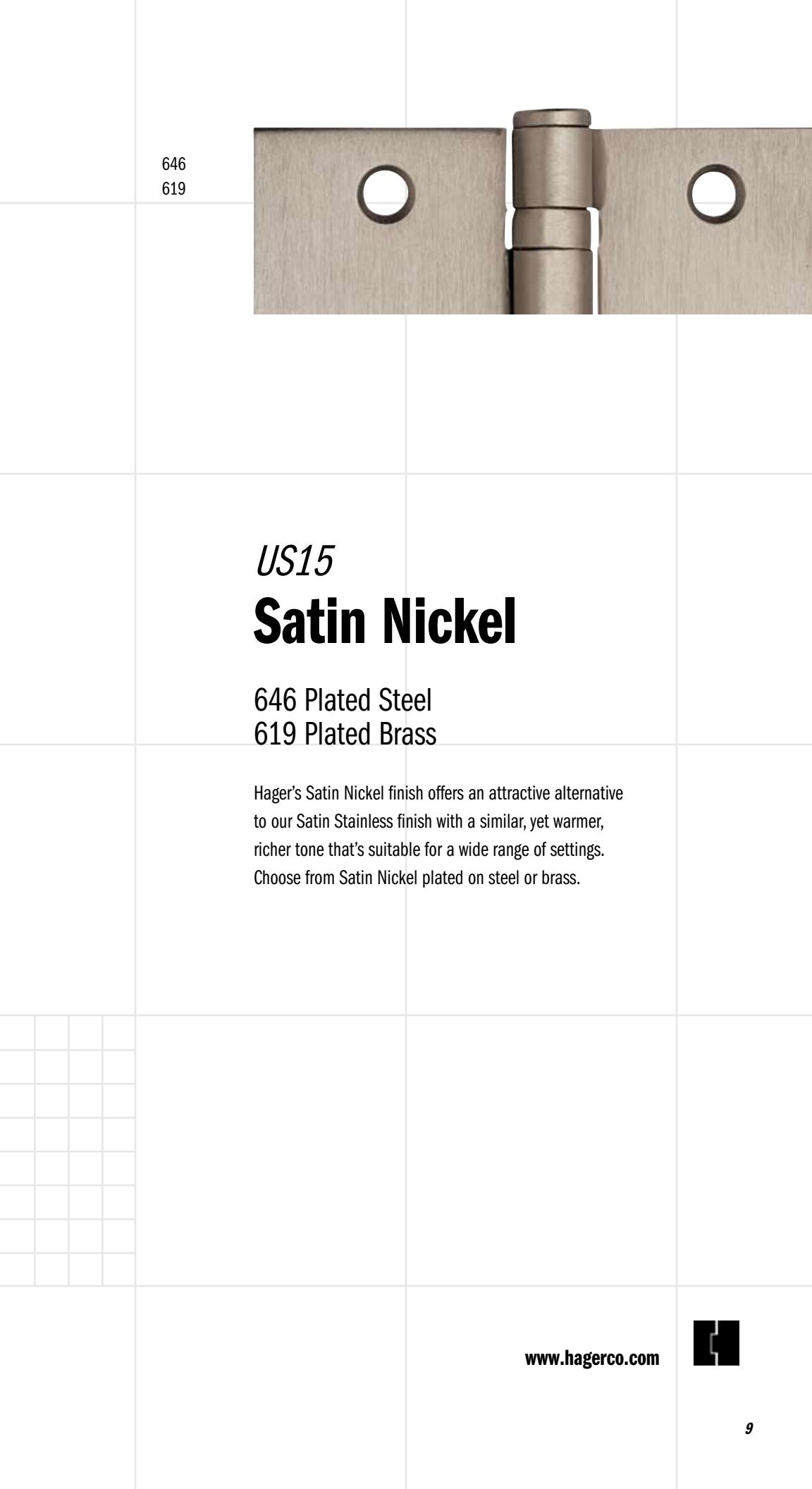 Hager 2009 Product Finishes Guide diagram on page 10