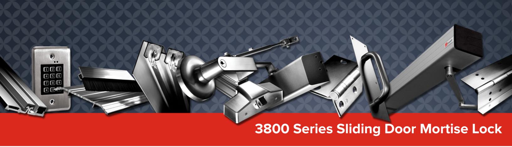 Hager 3800 Series Sliding Door Mortise Lock Information image on page 1