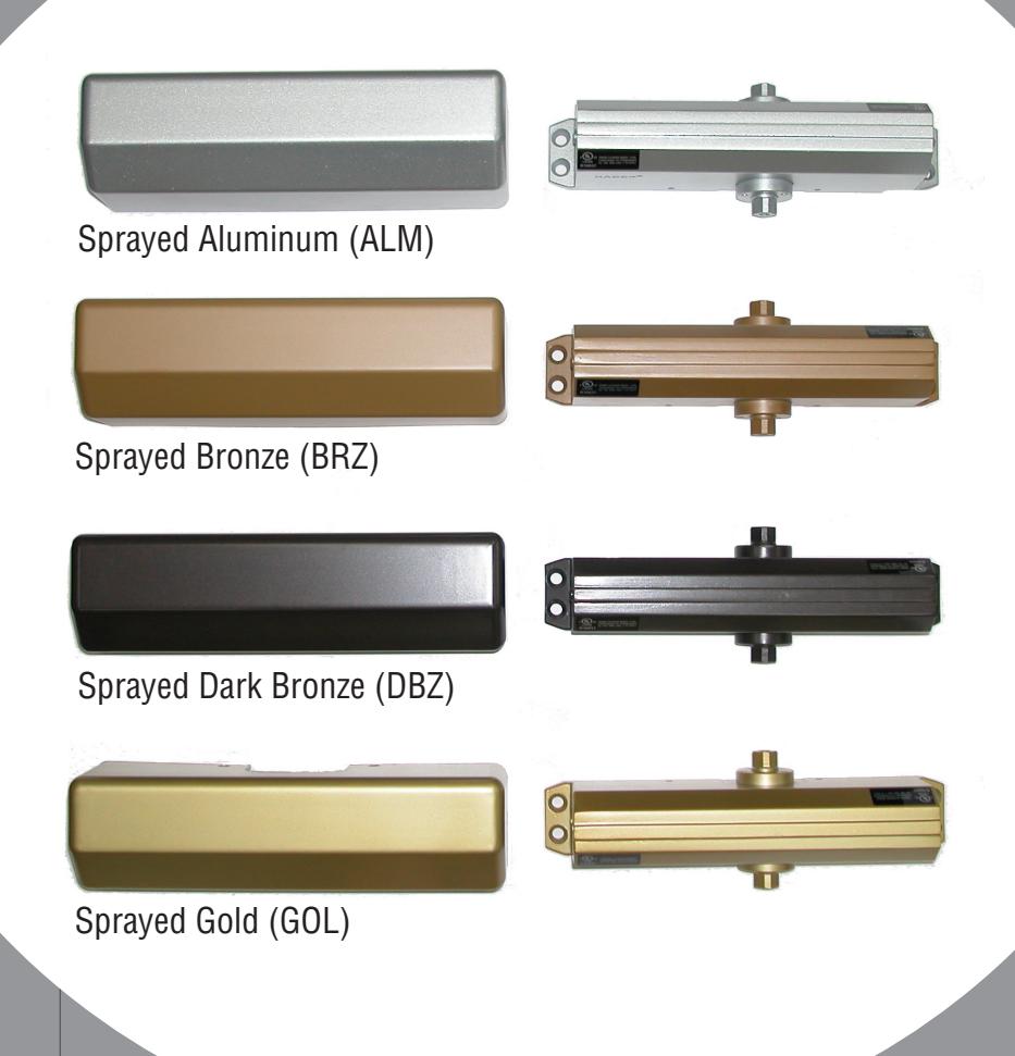 Hager Door Closer Sprayed Finishes Information image on page 1