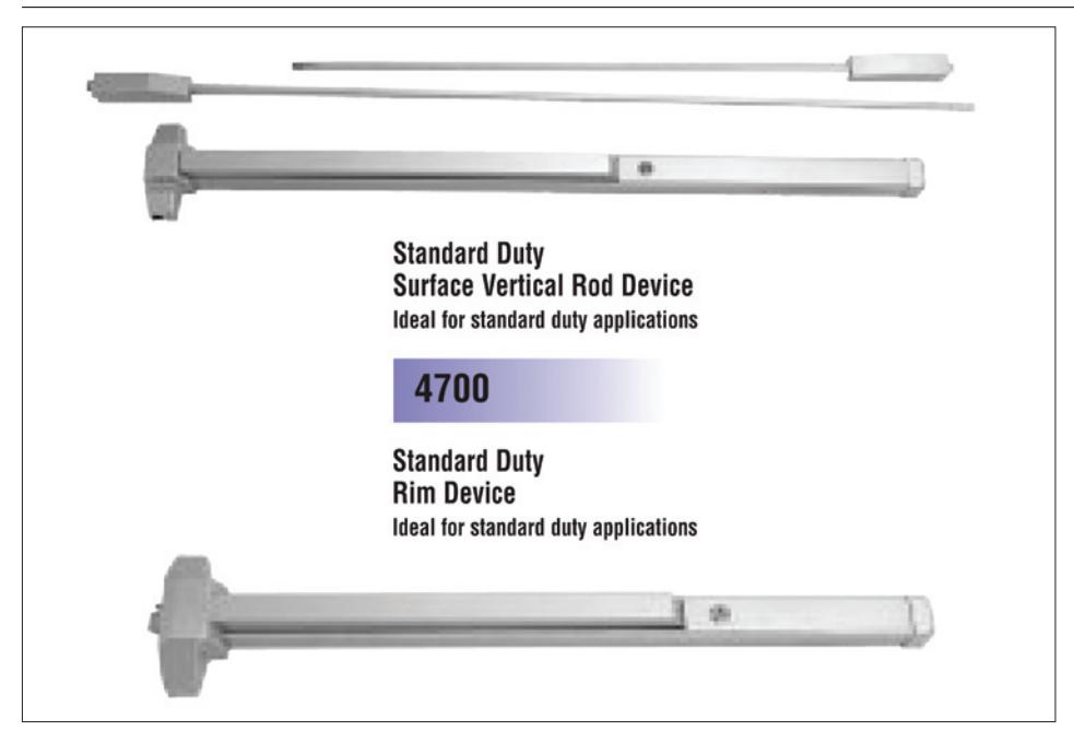 Hager Exit Devices Data Sheet image on page 2