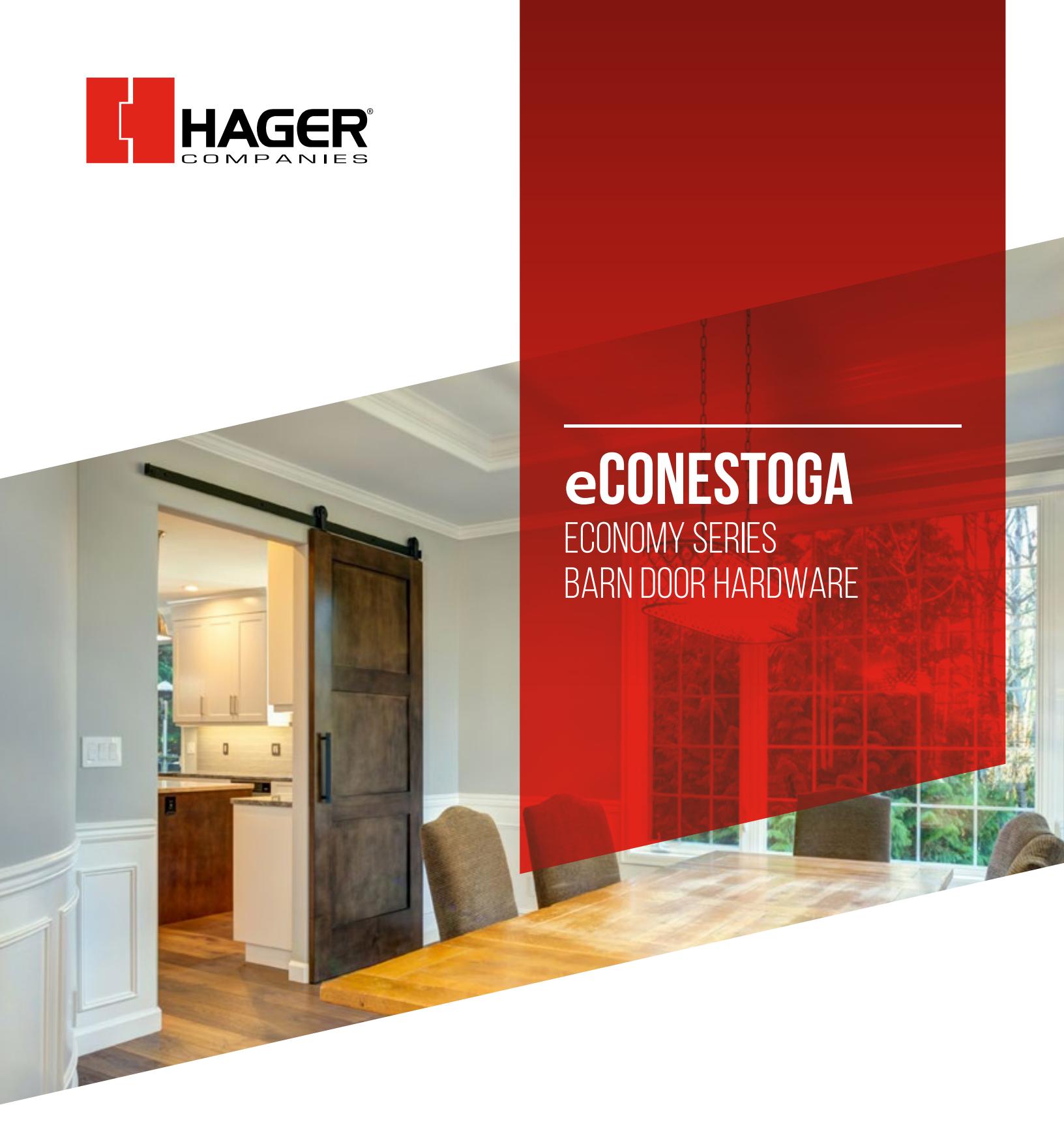 Hager eConestoga Economy Series Barn Door Hardware Information image on page 1