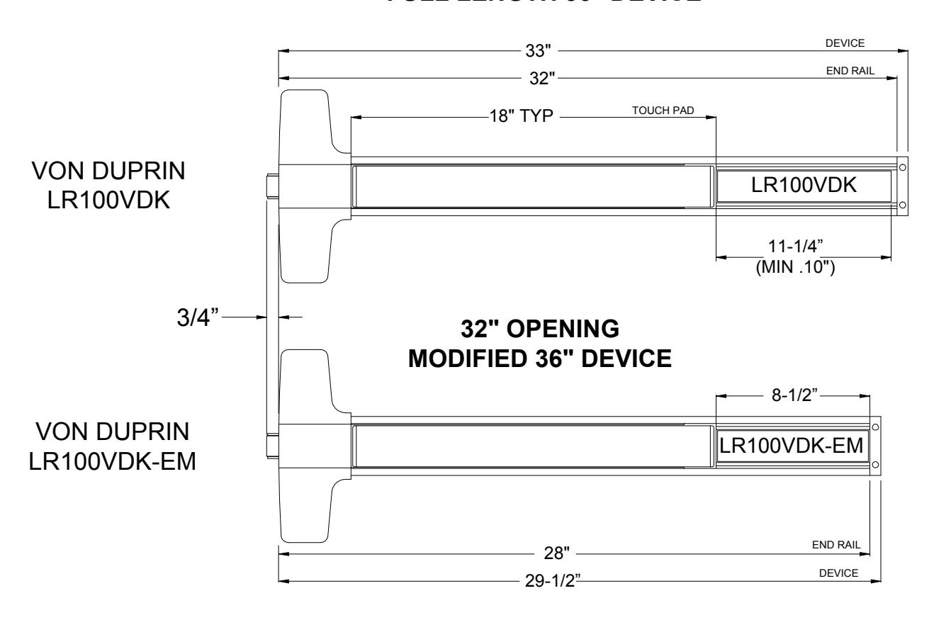 INSTALLATION INSTRUCTIONS LR100VDK VON DUPRIN ELECTRIC LATCH RETRACTION DEVICE KIT diagram on page 3