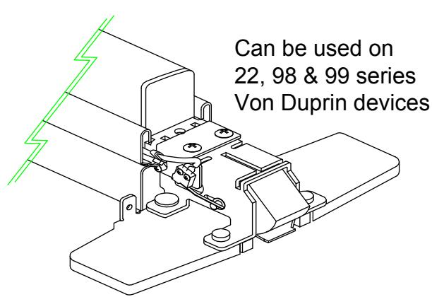INSTALLATION INSTRUCTIONS LRVD1L LATCH STATUS SWITCH KIT VON DUPRIN 98-99-22 SERIES image on page 1