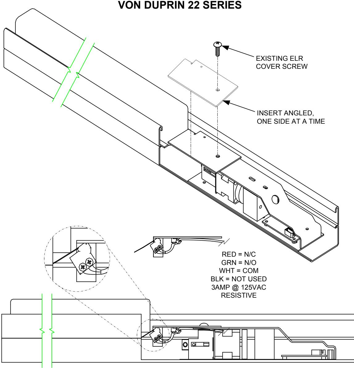 INSTALLATION INSTRUCTIONS LRVD2R REQUEST-TO-EXIT SWITCH KIT VON DUPRIN 22 SERIES image on page 1
