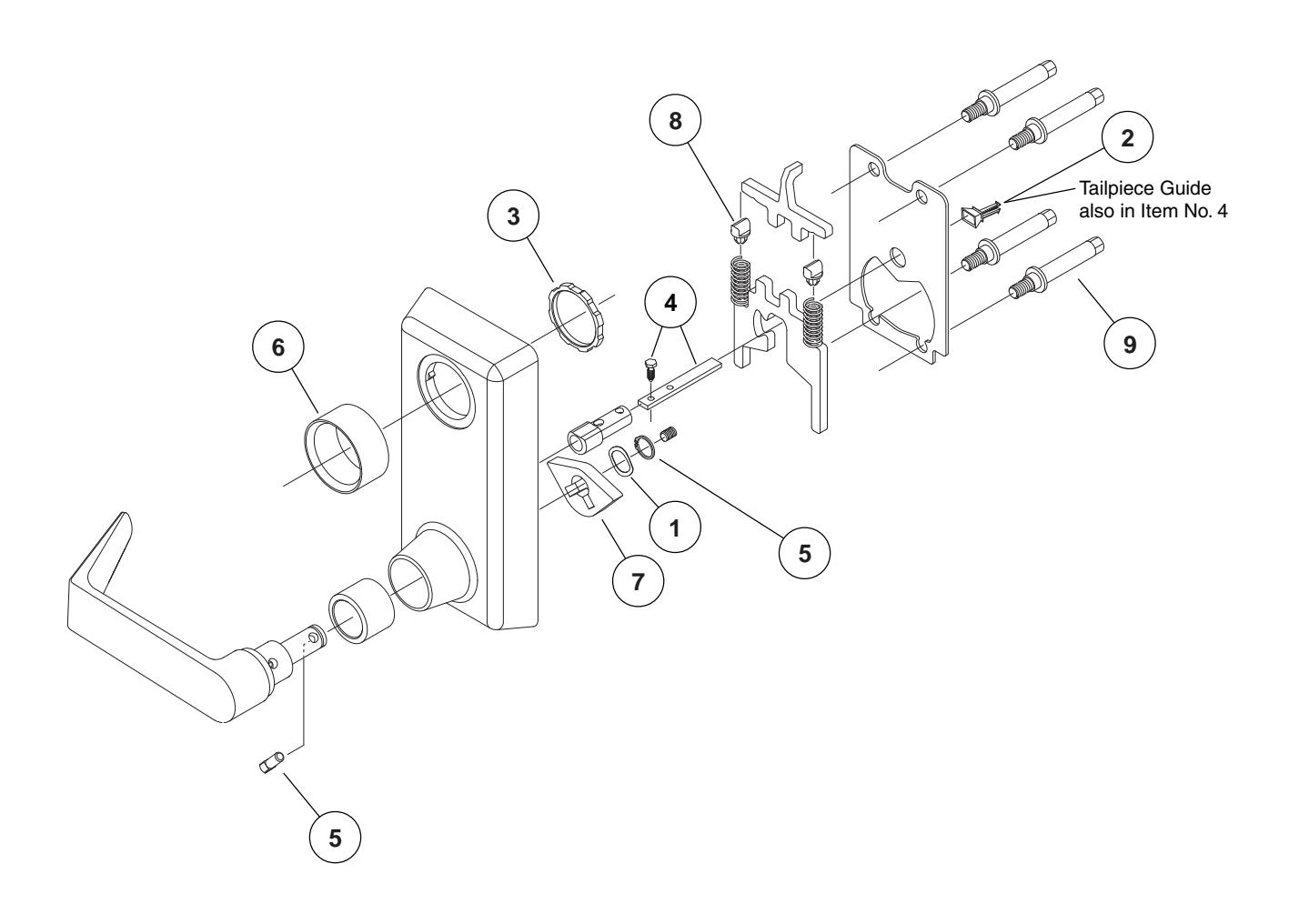 Von Duprin 110 210 and 230 Series Trim Parts Manual 108726 image on page 8