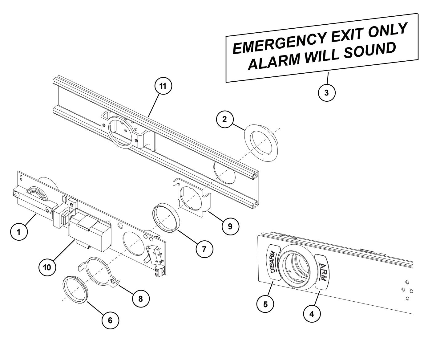 Von Duprin 22 Series Rim Exit Device Parts Manual 108728 image on page 11