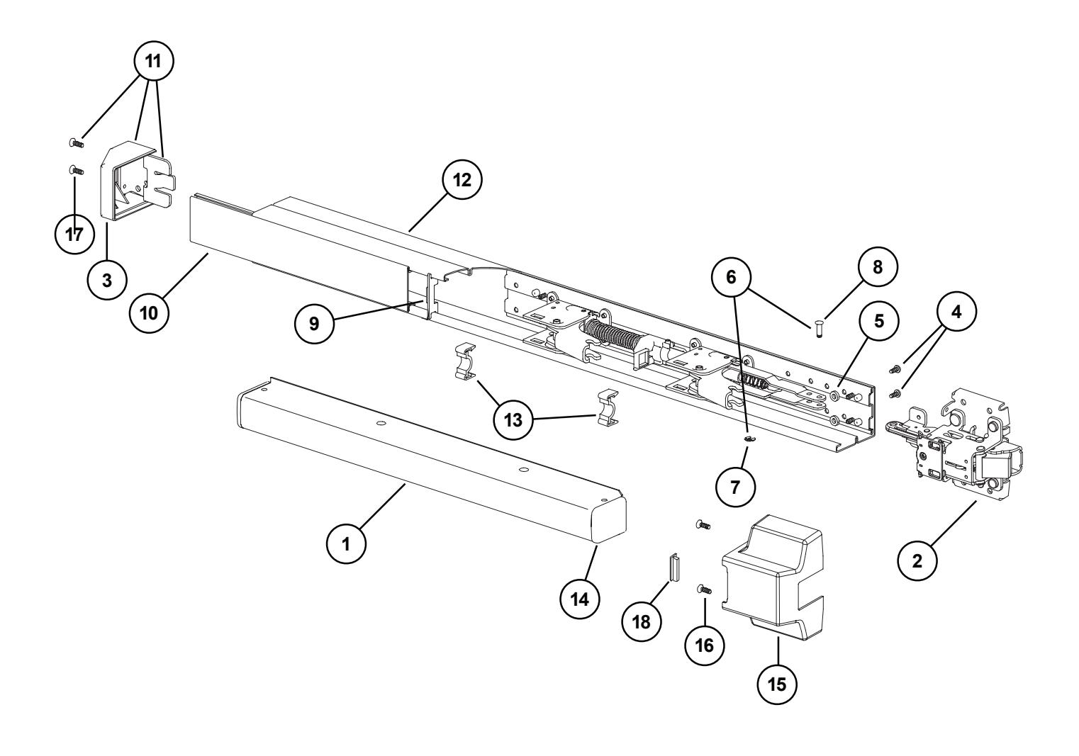 Von Duprin 22 Series Rim Exit Device Parts Manual 108728 image on page 6