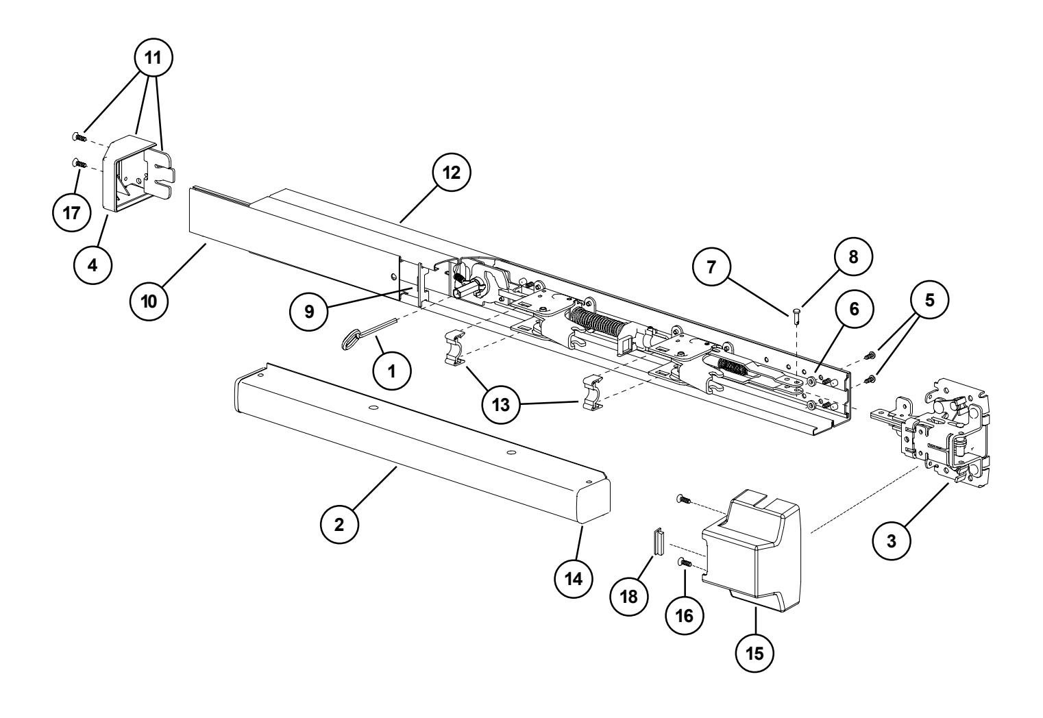Von Duprin 2227 Series Vertical Rod Exit Device Parts Manual 108729 image on page 4