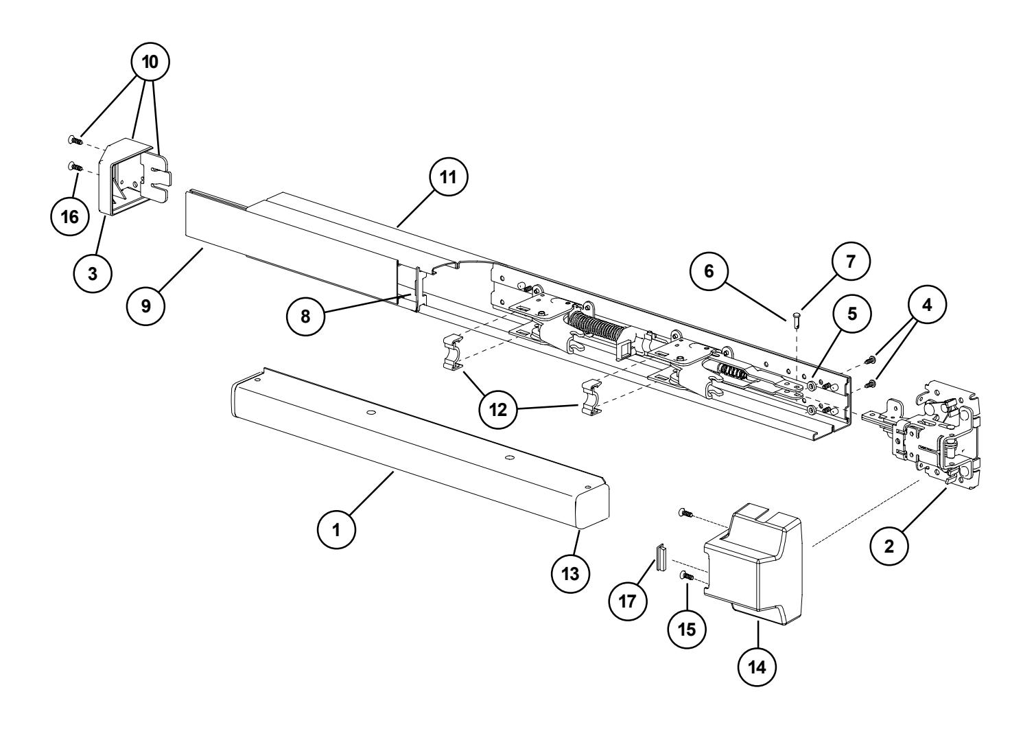 Von Duprin 2227 Series Vertical Rod Exit Device Parts Manual 108729 image on page 6