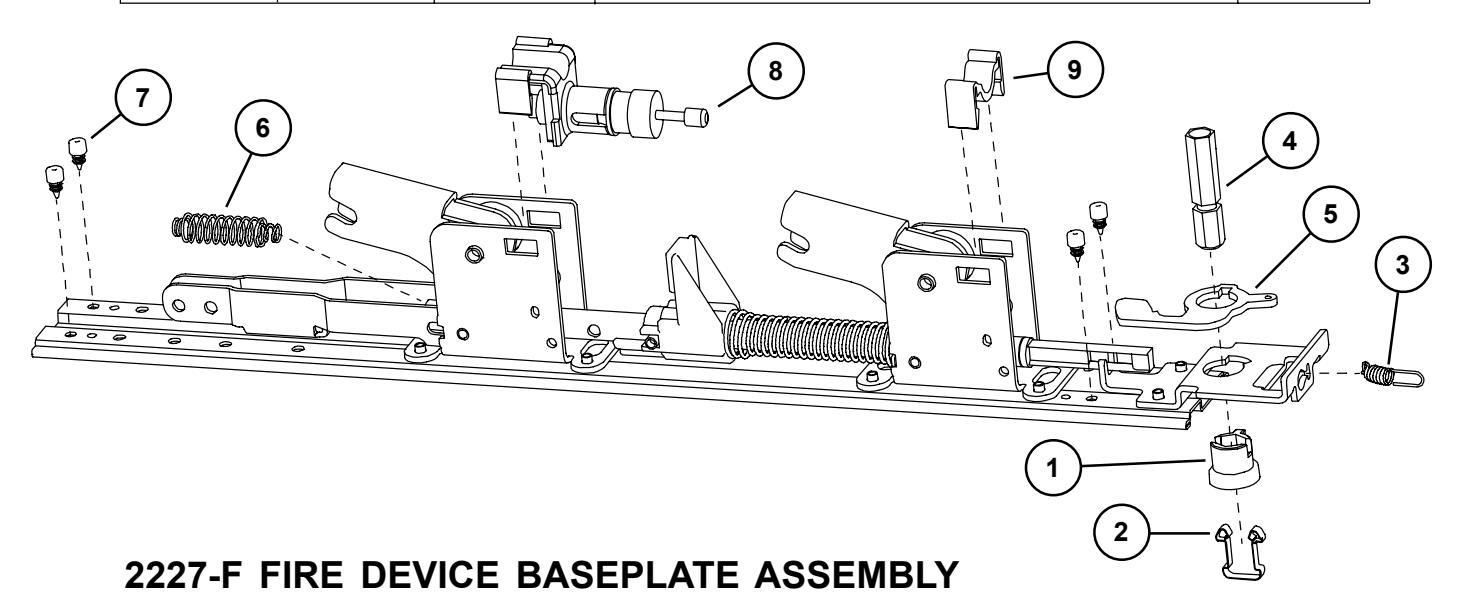 Von Duprin 2227 Series Vertical Rod Exit Device Parts Manual 108729 image on page 10
