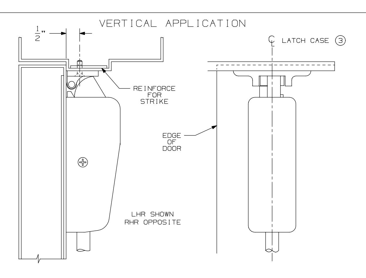 Von Duprin 264 Strike For 98 and 99 Series Exit Device Metal Door Template diagram on page 1