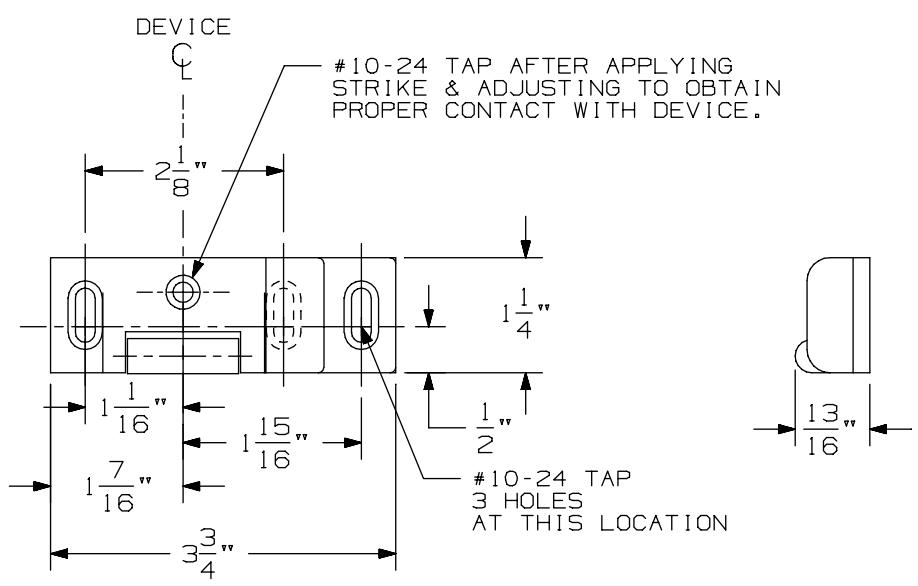 Von Duprin 268 Strike Used with e 88-F Rim, E88-F Rim For Metal Applications Template diagram on page 1