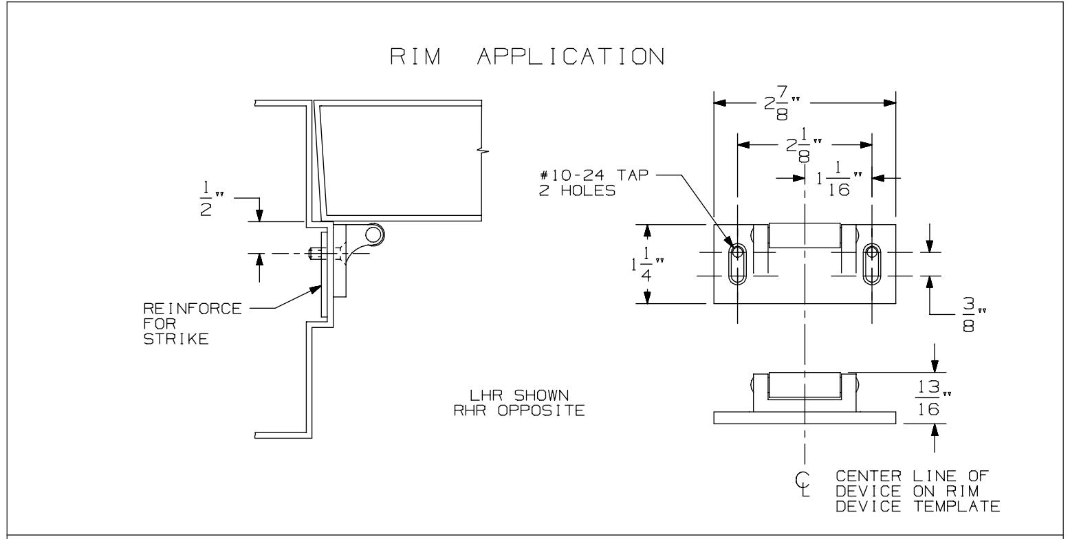 Von Duprin 299F Strike For Use With 22-F and 2227-F Series Exit Device Template diagram on page 1