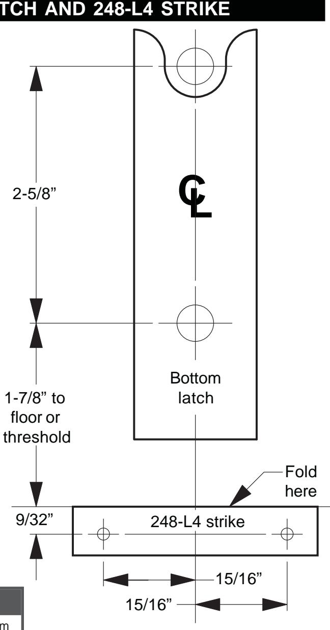 Von Duprin 304L Strike For Use With 2227 and 2227-F Series Exit Device Template diagram on page 1