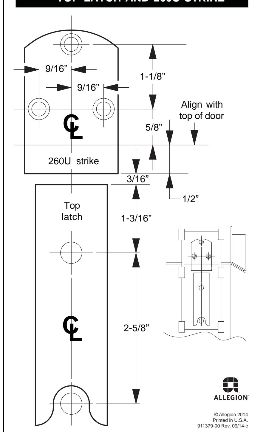 Von Duprin 304L Strike For Use With 2227 and 2227-F Series Exit Device Template diagram on page 1