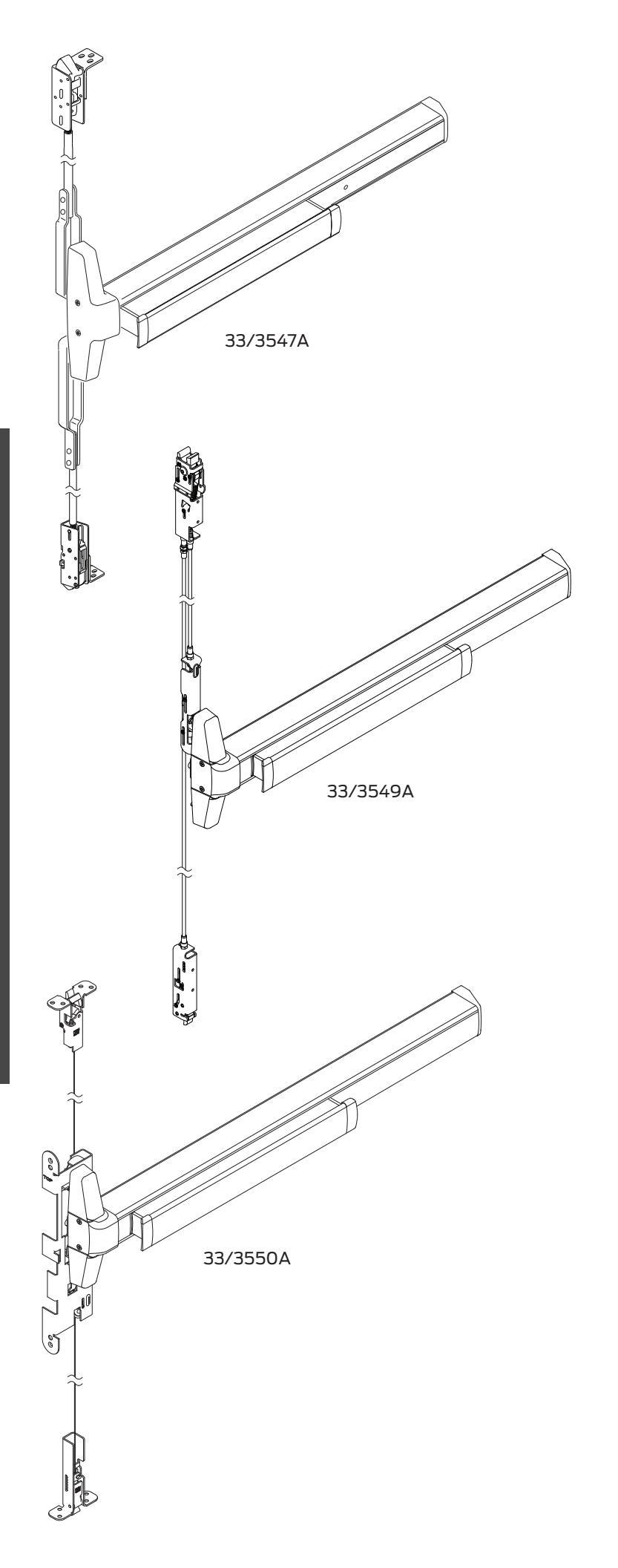 Von Duprin 33 3547A and 33 3549A Series Exit Devices Parts Manual 105676 image on page 1