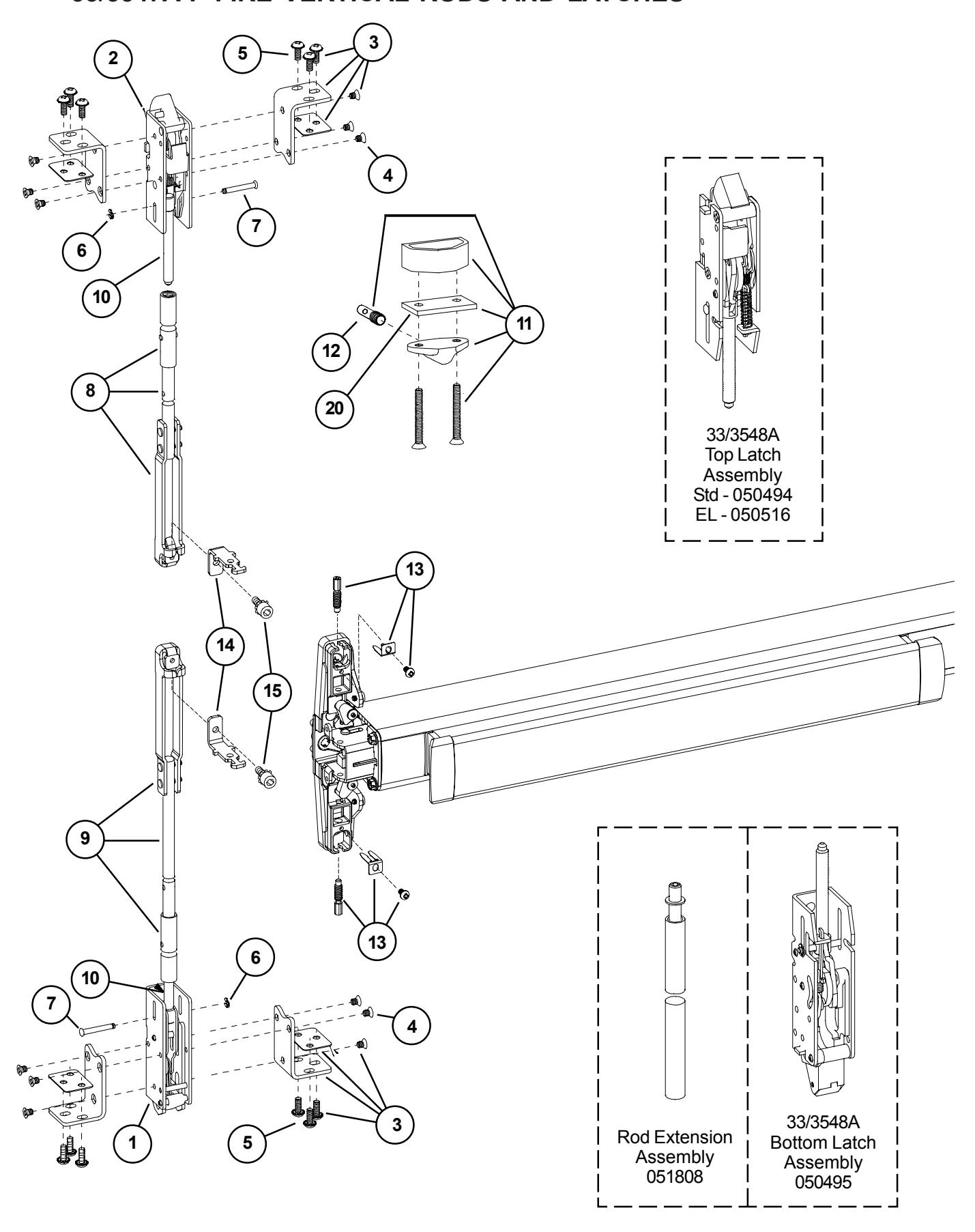 Von Duprin 33 3547A and 33 3549A Series Exit Devices Parts Manual 105676 diagram on page 8