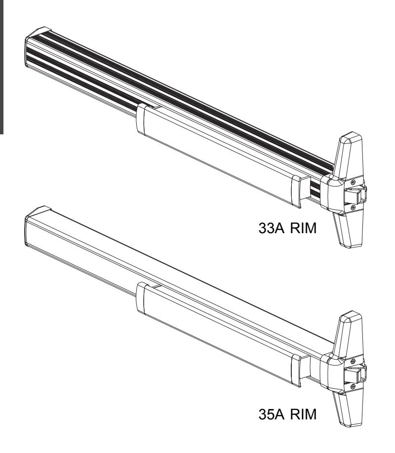 Von Duprin 33A 35A Series Rim Exit Devices Parts Manual 108717 image on page 1