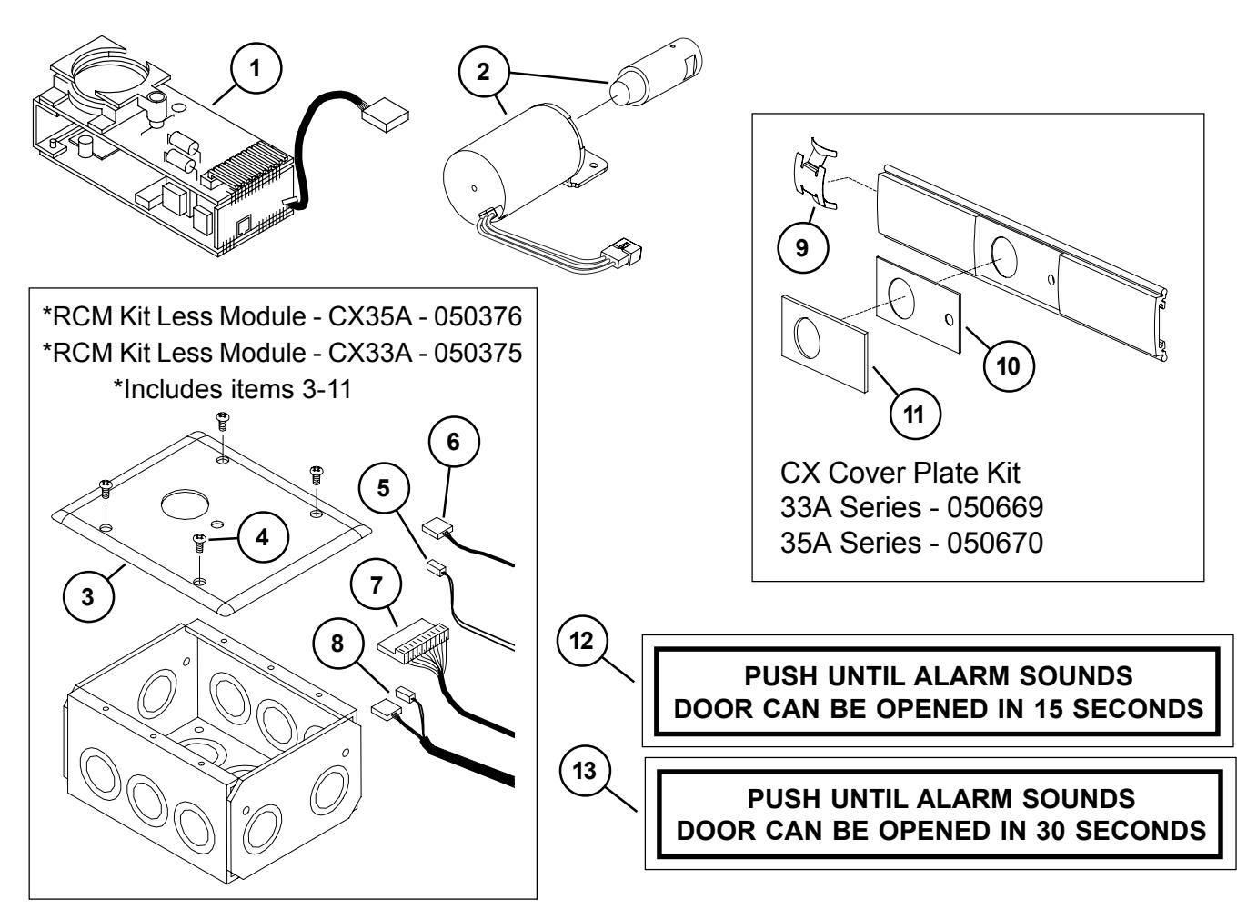 Von Duprin 33A 35A Series Rim Exit Devices Parts Manual 108717 diagram on page 9