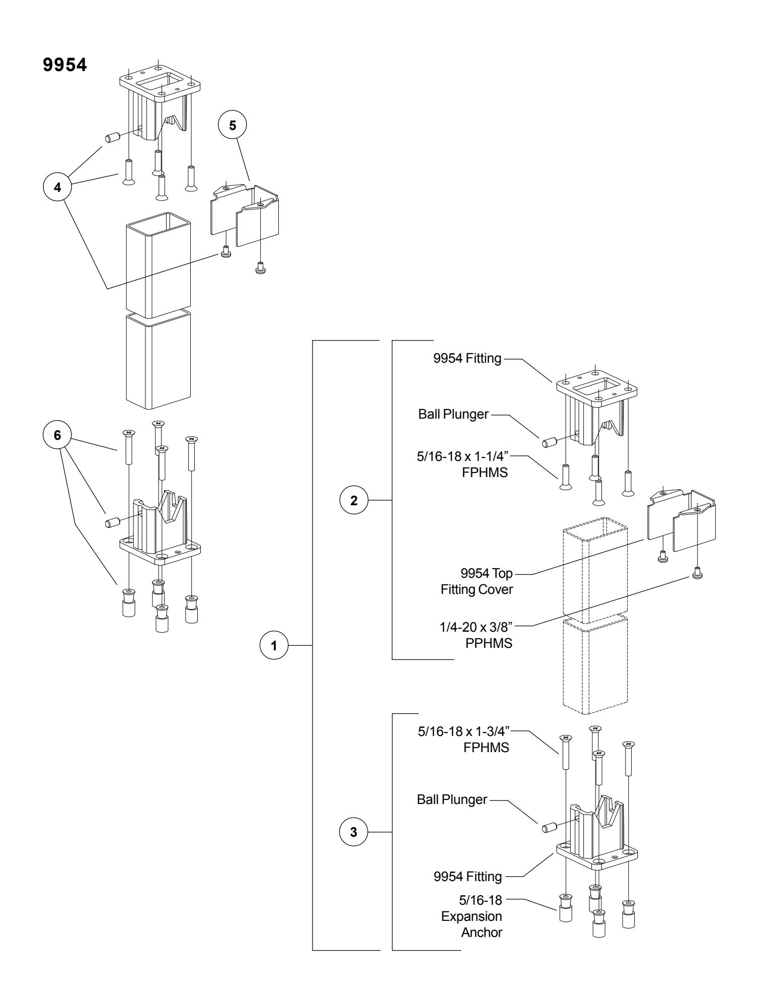 Von Duprin 54 Series Mullions Parts Manual 108723 image on page 6