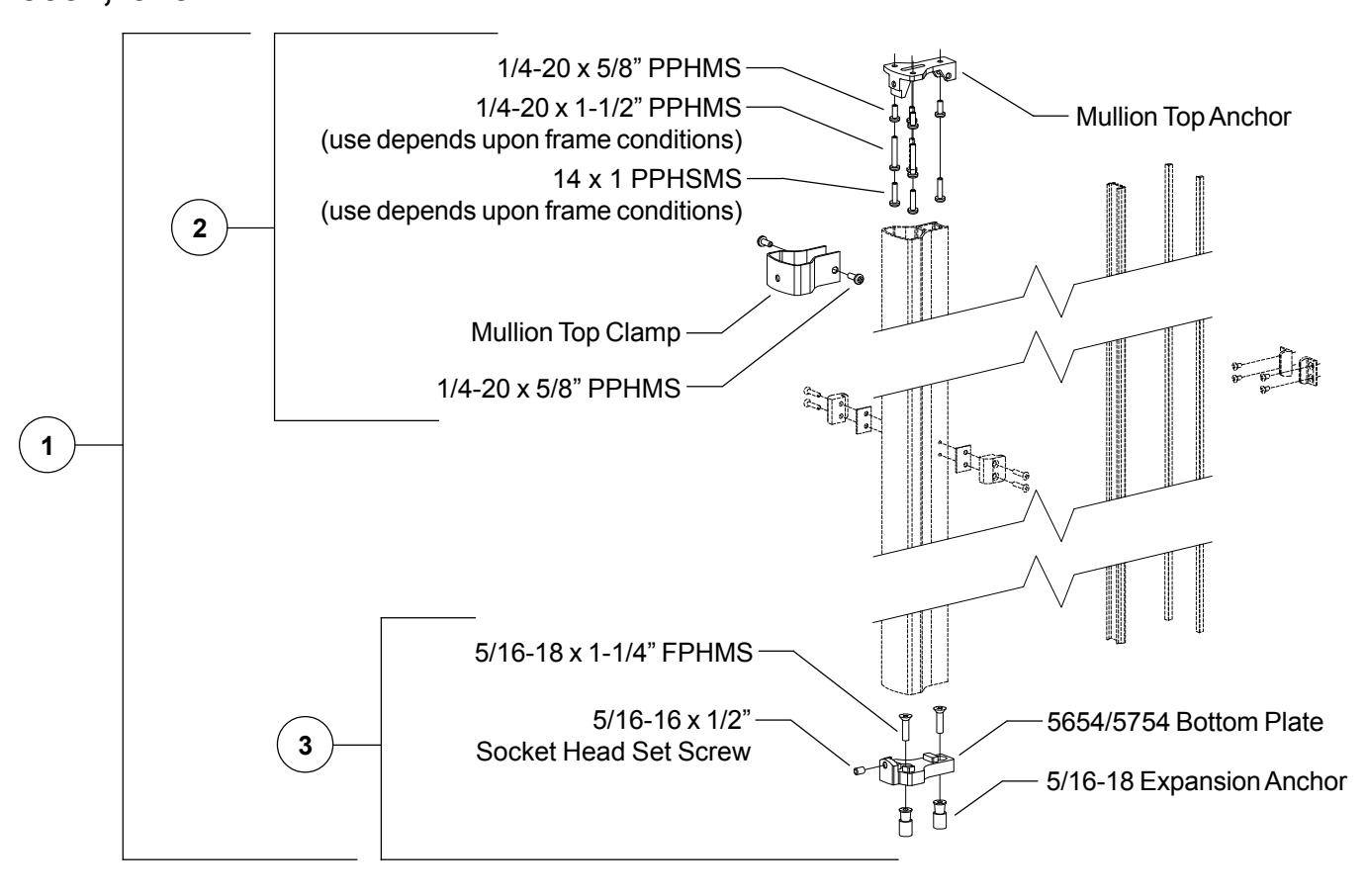 Von Duprin 54 Series Mullions Parts Manual 108723 image on page 8