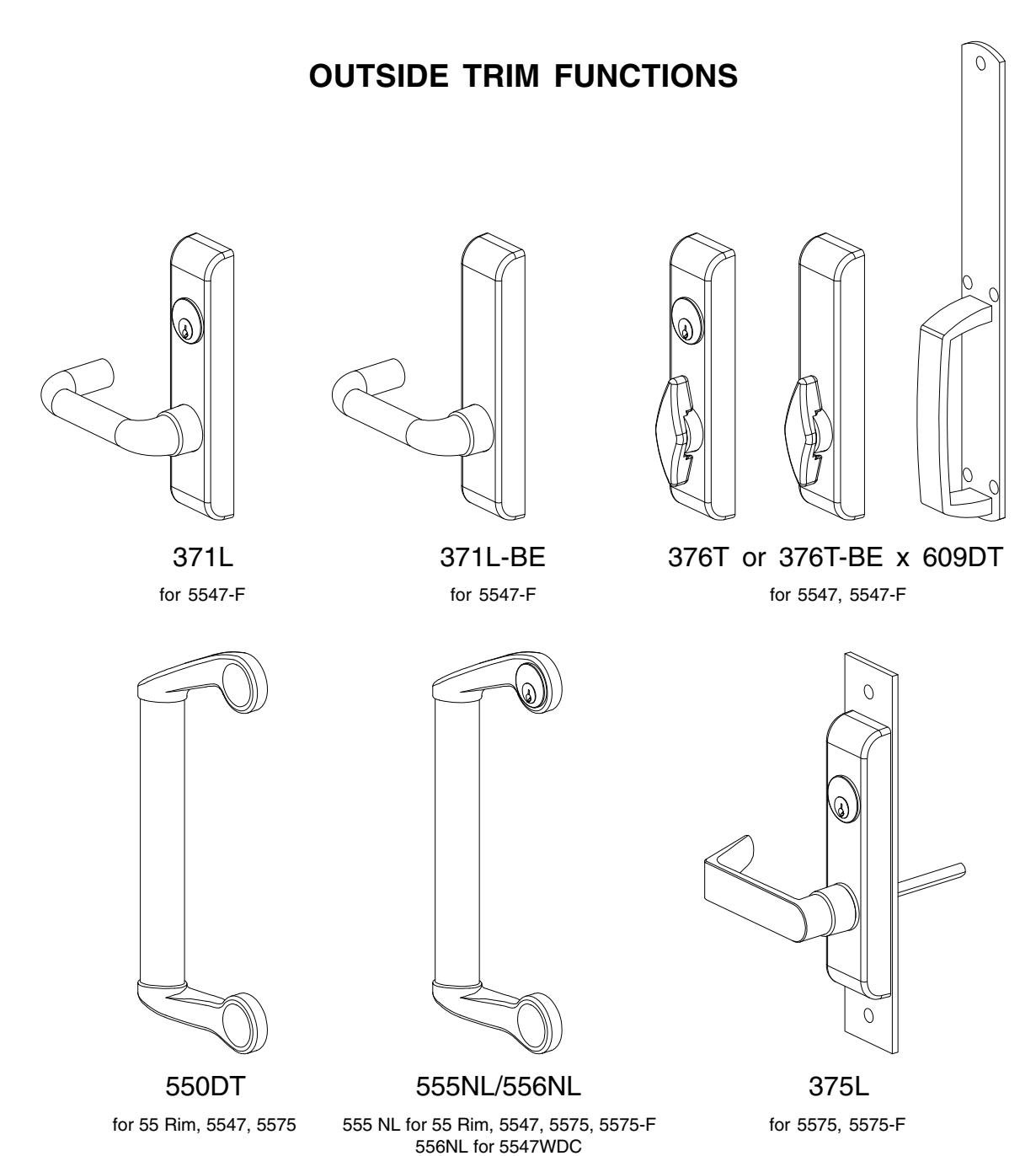 Von Duprin 55 Series Exit Device Parts Manual 108720 diagram on page 3