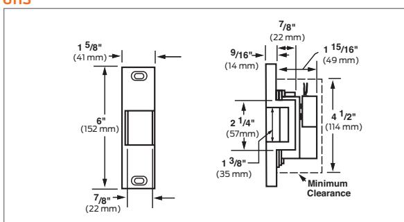 Von Duprin 6100 Electric Strike Data Sheet 105282 diagram on page 3