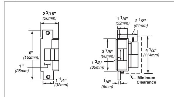 Von Duprin 6200 Series Data Sheet 105368 diagram on page 6