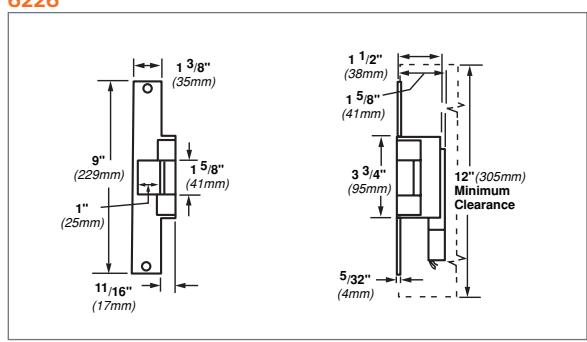 Von Duprin 6200 Series Data Sheet 105368 diagram on page 7