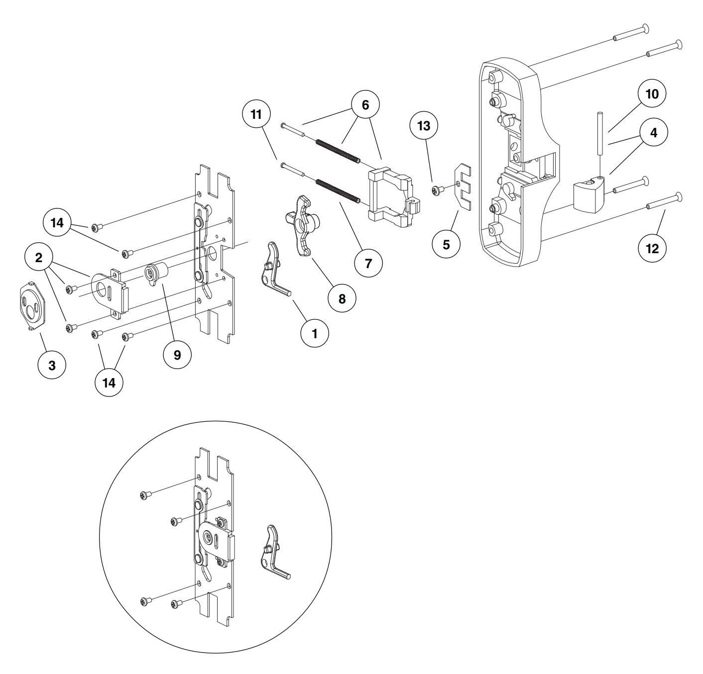 Von Duprin 88 Rim Series Exit Devices Parts Manual 108719 image on page 14