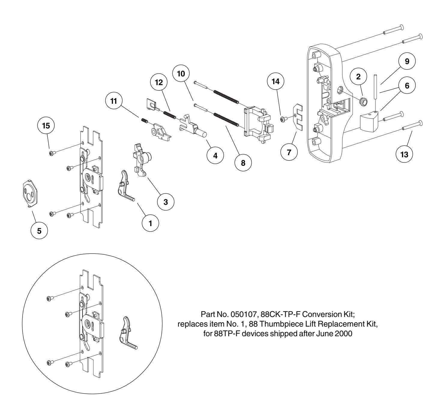 Von Duprin 88 Rim Series Exit Devices Parts Manual 108719 image on page 16
