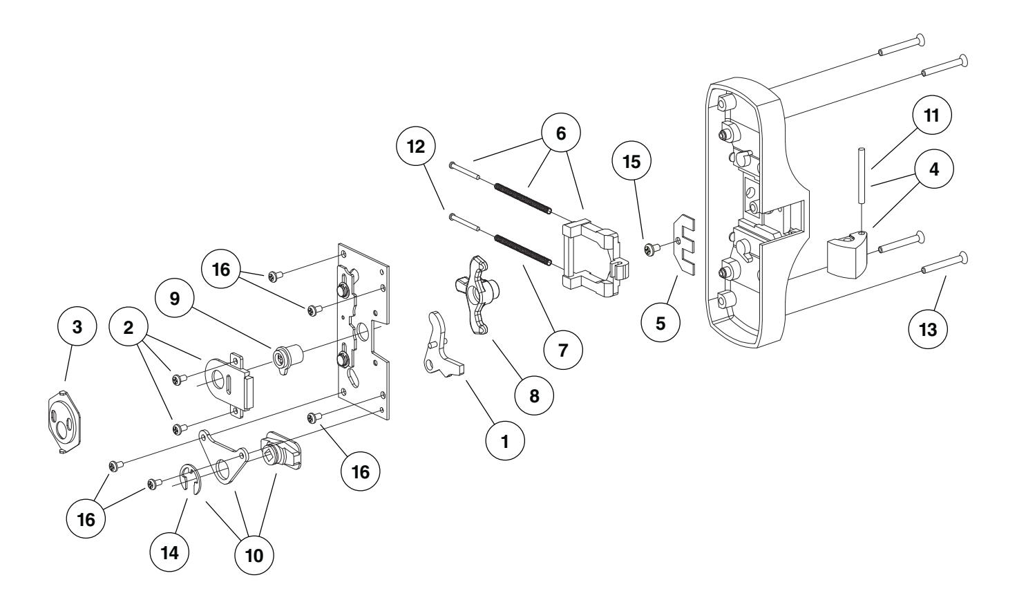 Von Duprin 88 Rim Series Exit Devices Parts Manual 108719 image on page 18