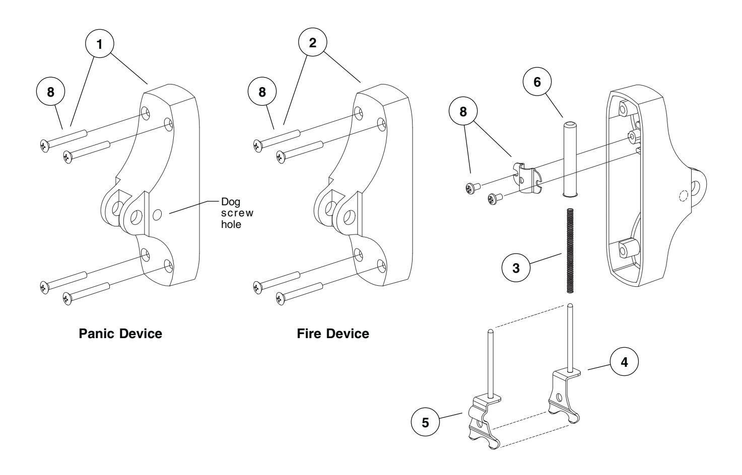 Von Duprin 88 Rim Series Exit Devices Parts Manual 108719 image on page 8