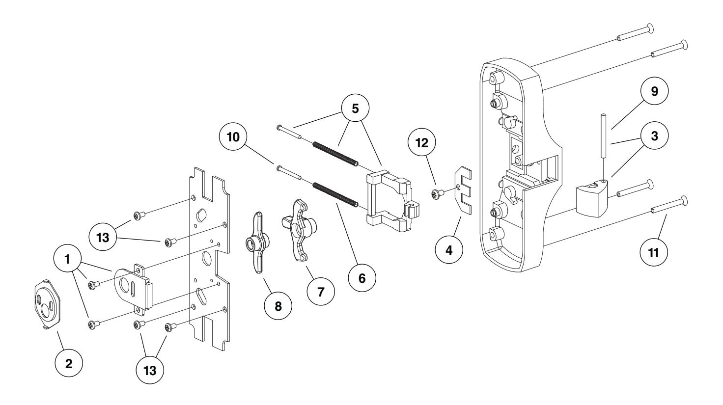 Von Duprin 88 Rim Series Exit Devices Parts Manual 108719 image on page 10