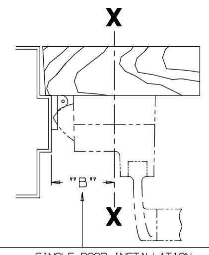 Von Duprin 88NL Rim Exit Device For Wood Door Template diagram on page 1