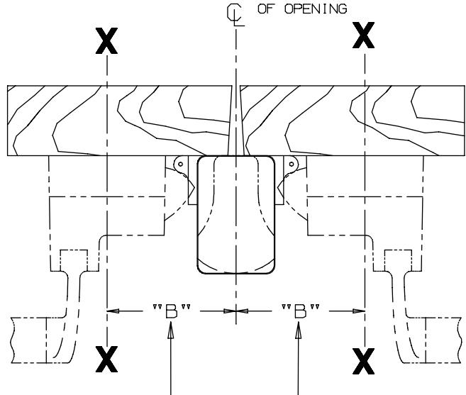 Von Duprin 88NL Rim Exit Device For Wood Door Template diagram on page 1
