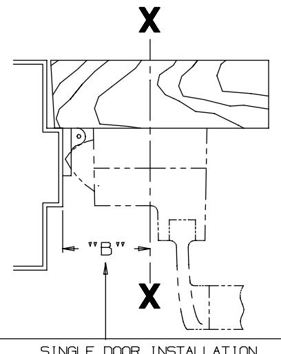 Von Duprin 88TP Rim Exit Device For Wood Door Template diagram on page 1