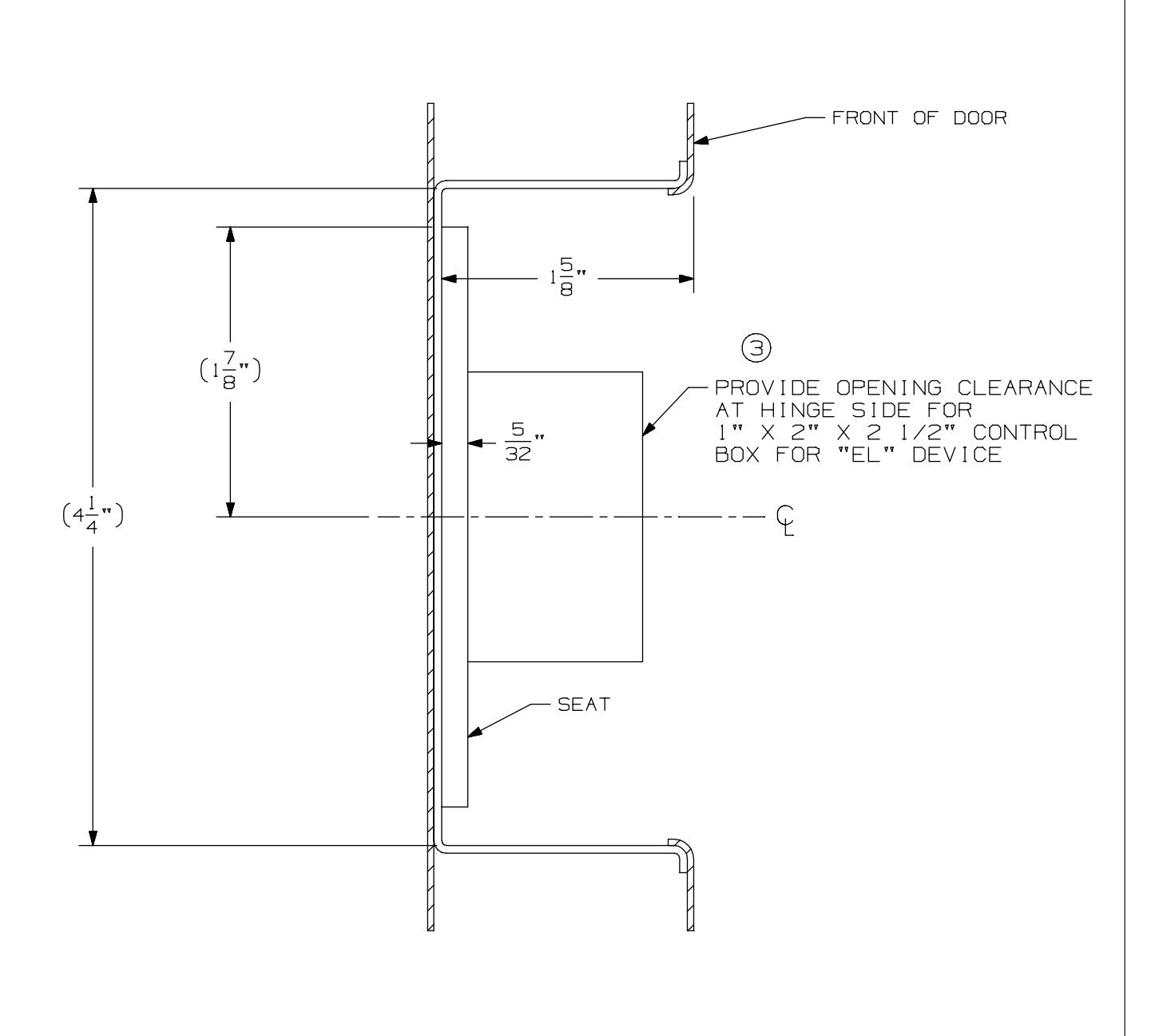Von Duprin 9447, 9547, 9447-F, 9547-F Concealed Vertical Rod (2ft10inch – 4ft Wide Door Opening) For Metal Applications Templ