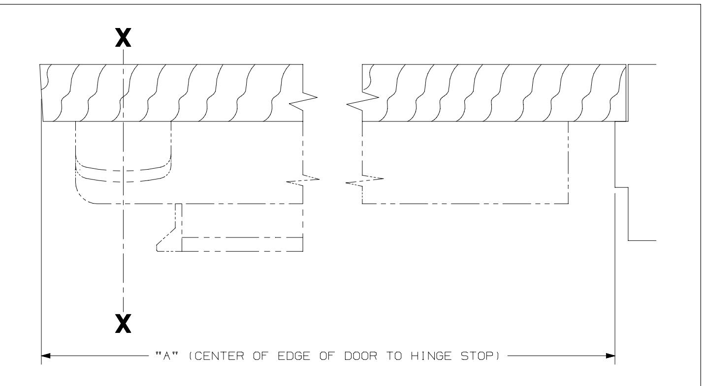 Von Duprin 9875, 9975 Series Device Hinge Stile Preparation For Wood Door Template image on page 1