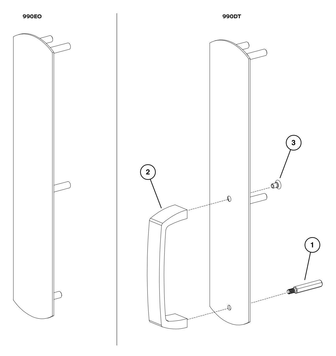 Von Duprin 990 Series Outside Trim Parts Manual 108725 image on page 6