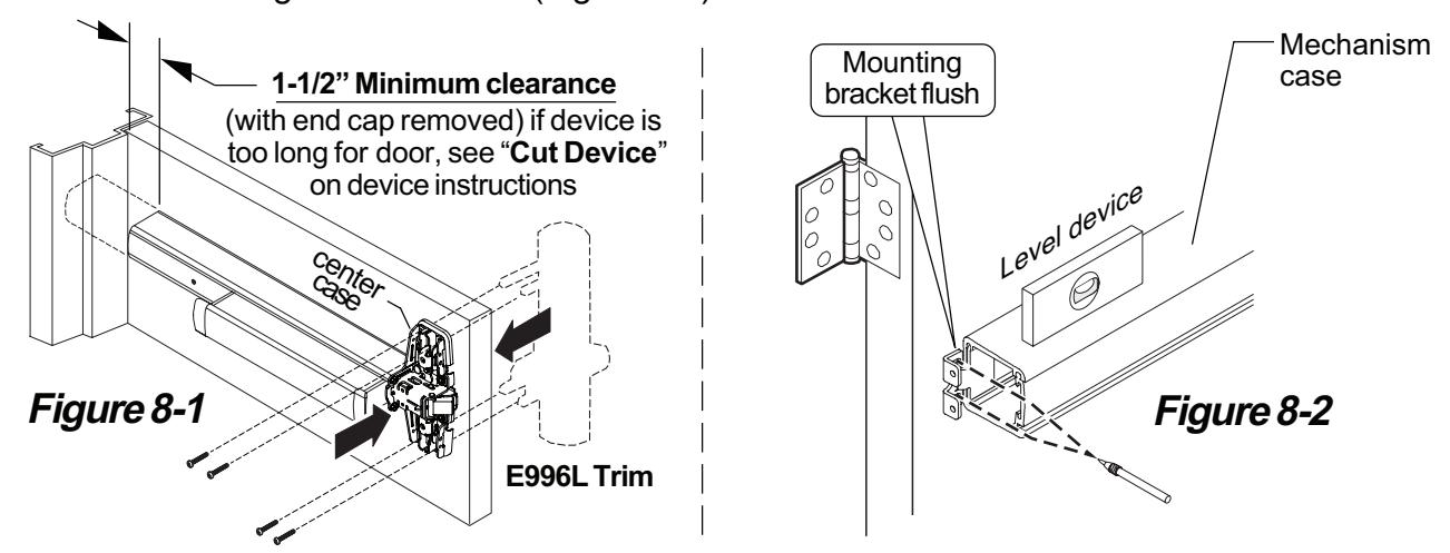 Von Duprin E996L Electric Locking Trim Installation Instruction 113206 image on page 6